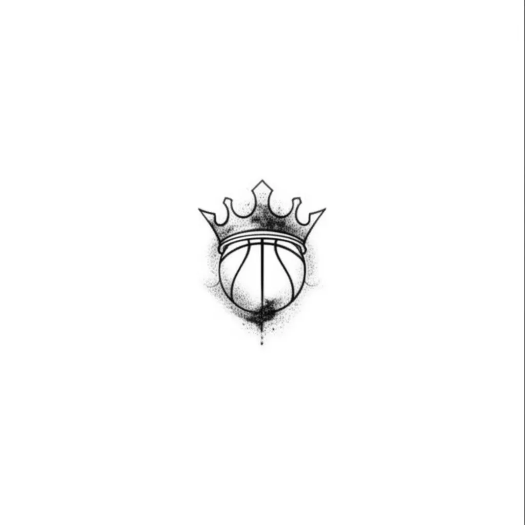 Minimalist Basketball Crown Tattoo Design Minimalist Basketball Crown Tattoo Design