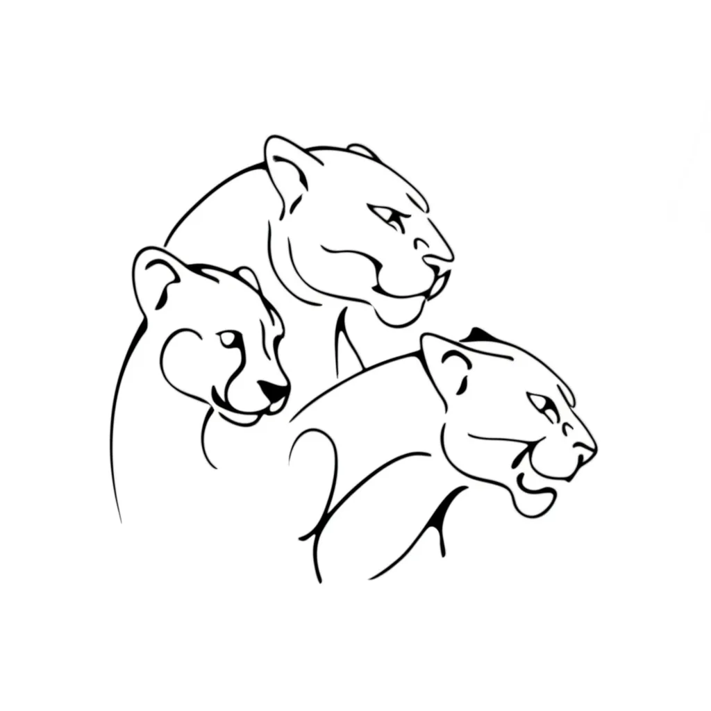 Minimalist Cheetah and Panther Tattoo Design