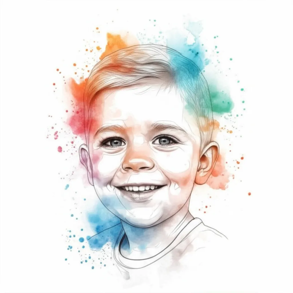 Watercolor Portrait Tattoo of Robbie - A Loving Memorial