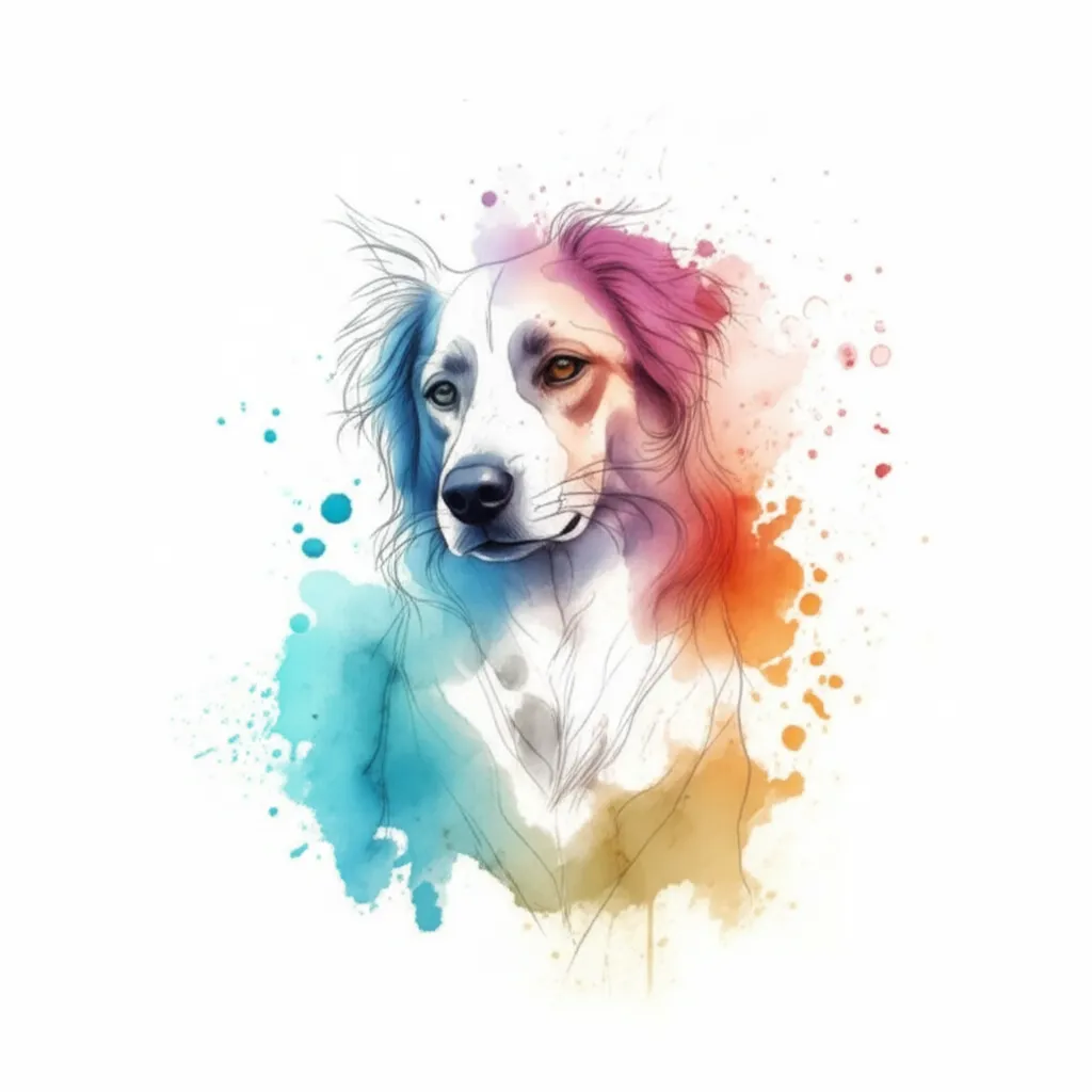 Watercolor Dog Tattoo Design: A Colorful Canine Companion