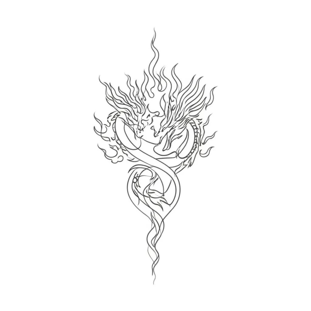 Minimalist Dragon Tattoo Design for Women