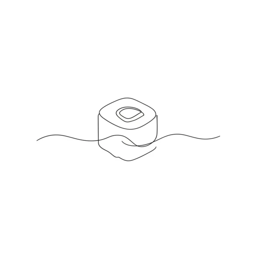 Minimalist Sushi Roll Tattoo Idea
