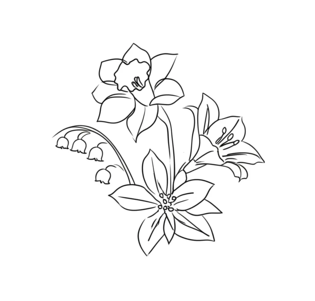 Minimalist Birth Flower Tattoo for Mother of Three