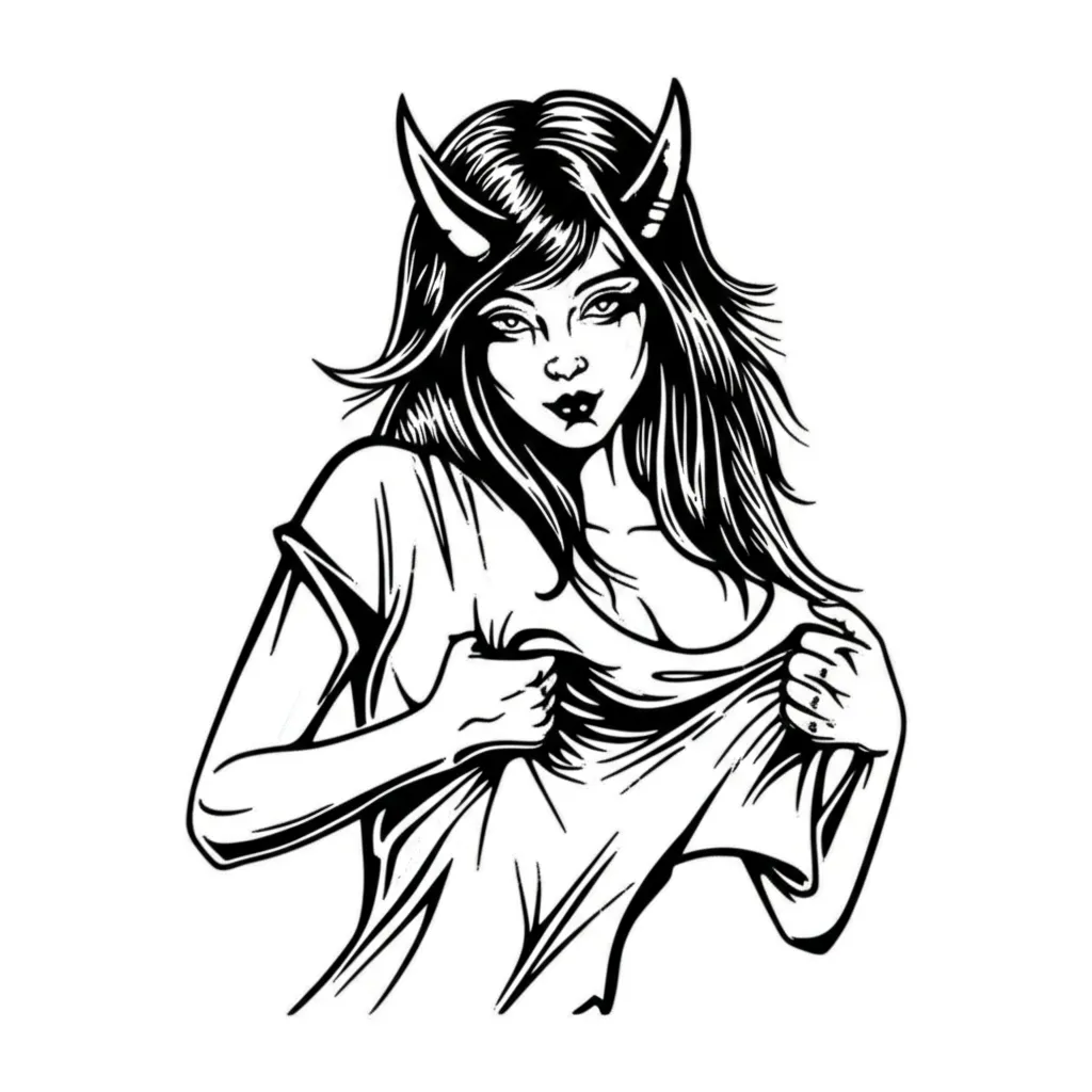 Devil Girl Graffiti Tattoo Design