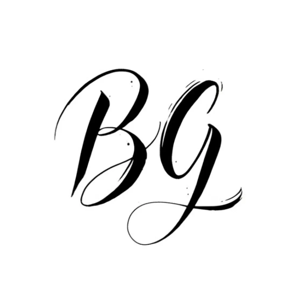 B G Calligraphy Tattoo Design