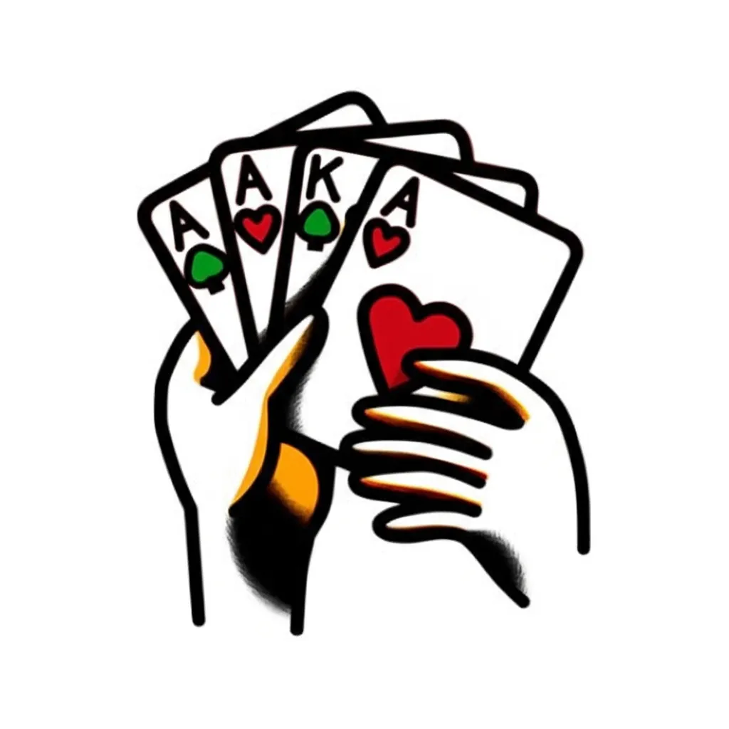 Playing Cards Right American Traditional Tattoo Design Playing Cards Right American Traditional Tattoo Design