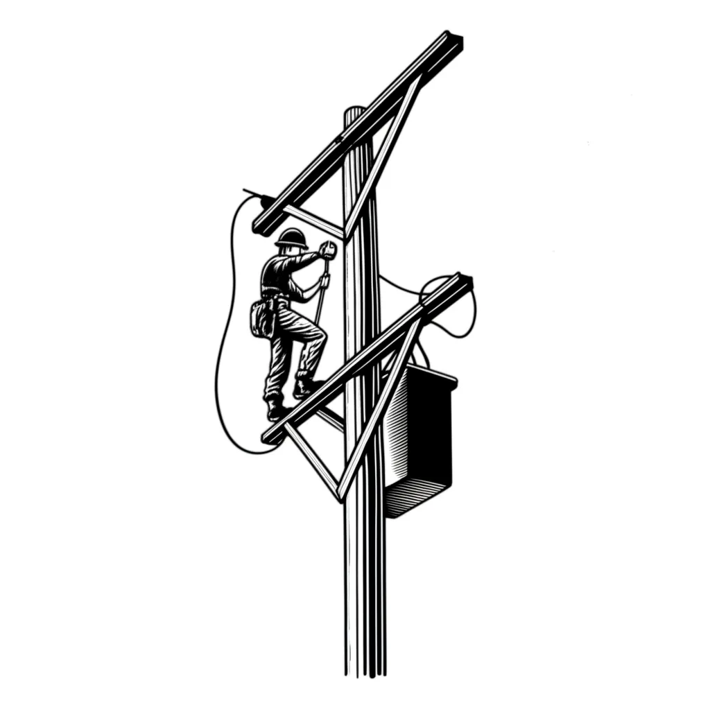 Blackwork Power Lineman Tattoo Design Blackwork Power Lineman Tattoo Design
