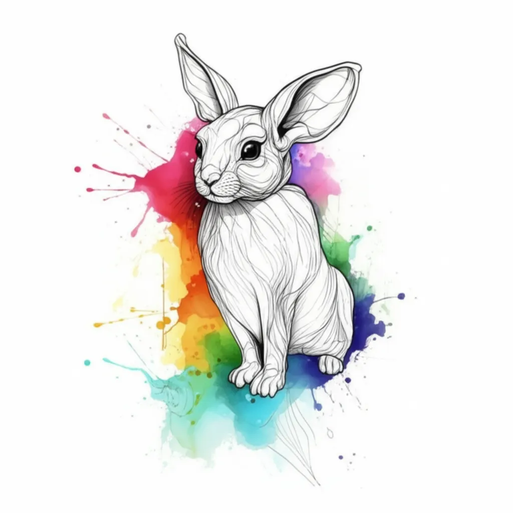 Watercolor Rabbit Tattoo: A Colorful Beginning