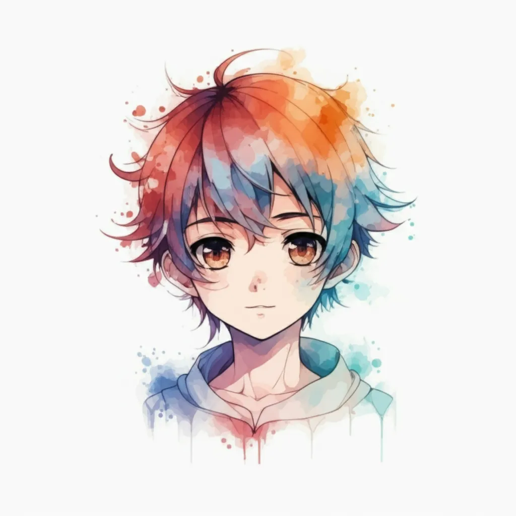 Watercolor Anime Tattoo Design: Simple & Stylish