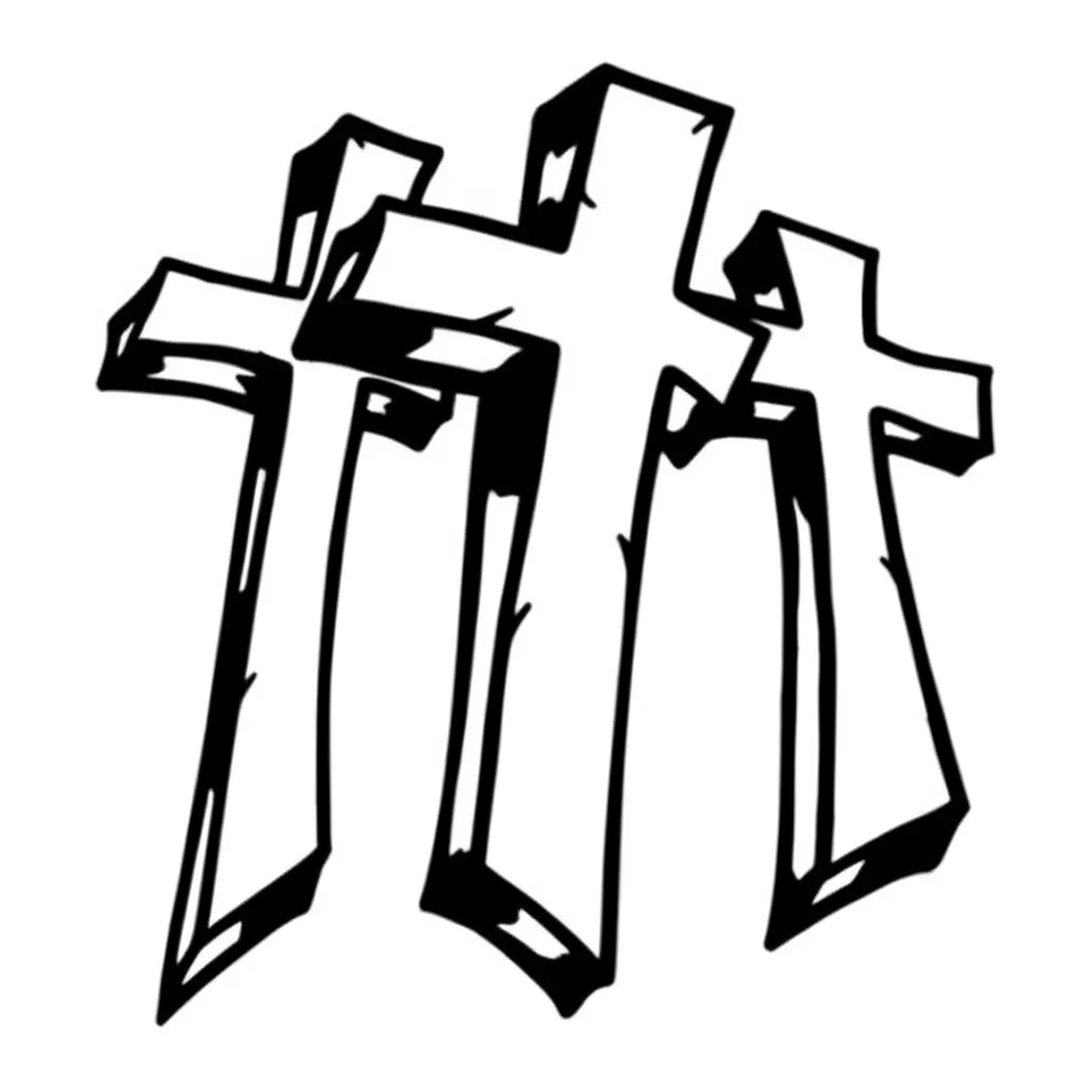 Graffiti Style Three Crosses Tattoo Design Graffiti Style Three Crosses Tattoo Design