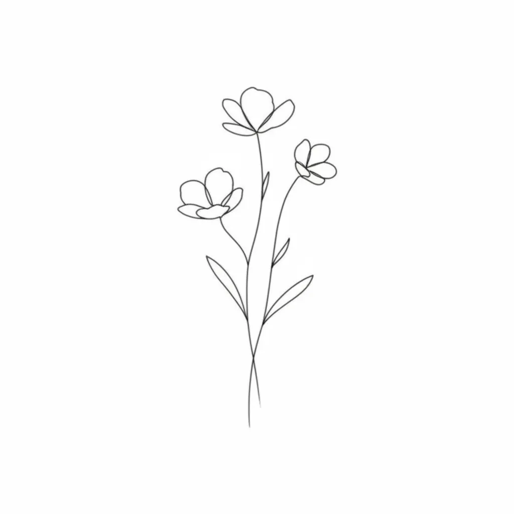 Minimalist Flower Tattoo: Letting Go and New Beginnings
