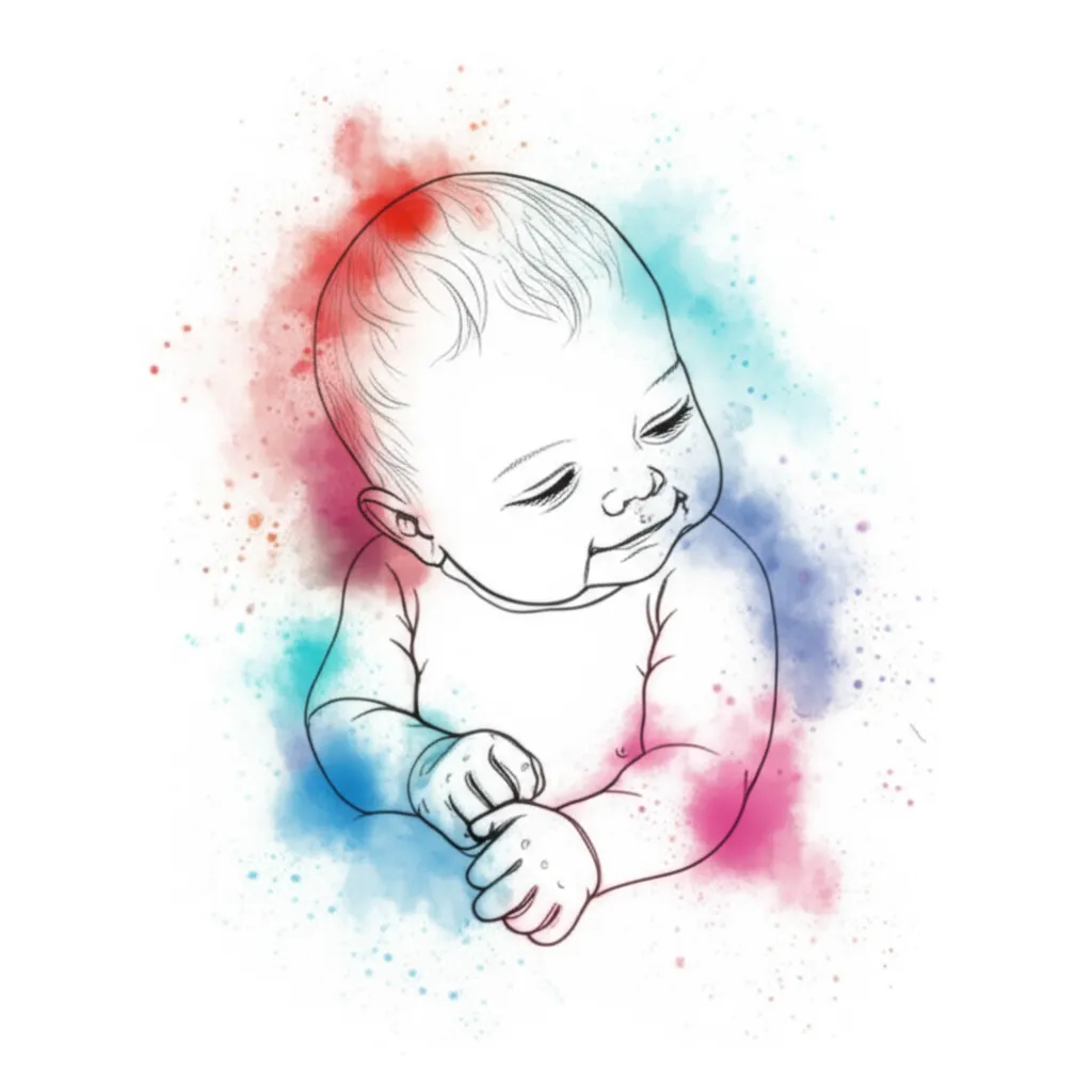 Watercolor Baby Tattoo: A Tender Tribute