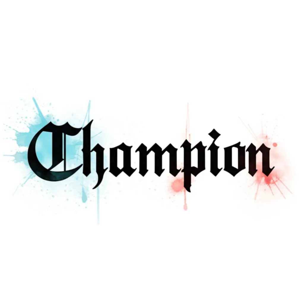 Champion Old English Stomach Tattoo Design Champion Old English Stomach Tattoo Design
