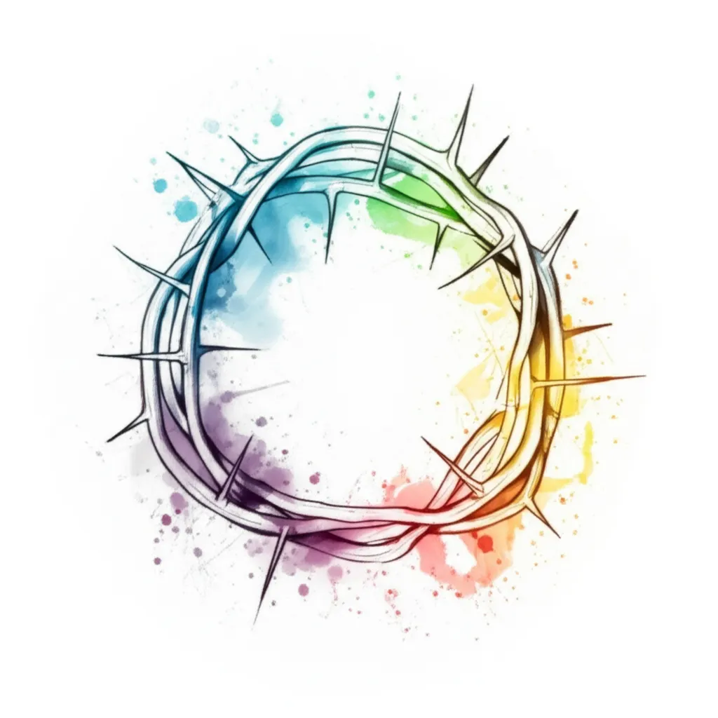 Watercolor Crown of Thorns Forearm Tattoo Design Watercolor Crown of Thorns Forearm Tattoo Design