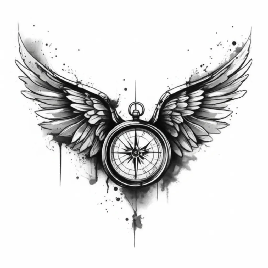 Winged Compass Upper Back Tattoo: Navigate Your Journey Winged Compass Upper Back Tattoo: Navigate Your Journey