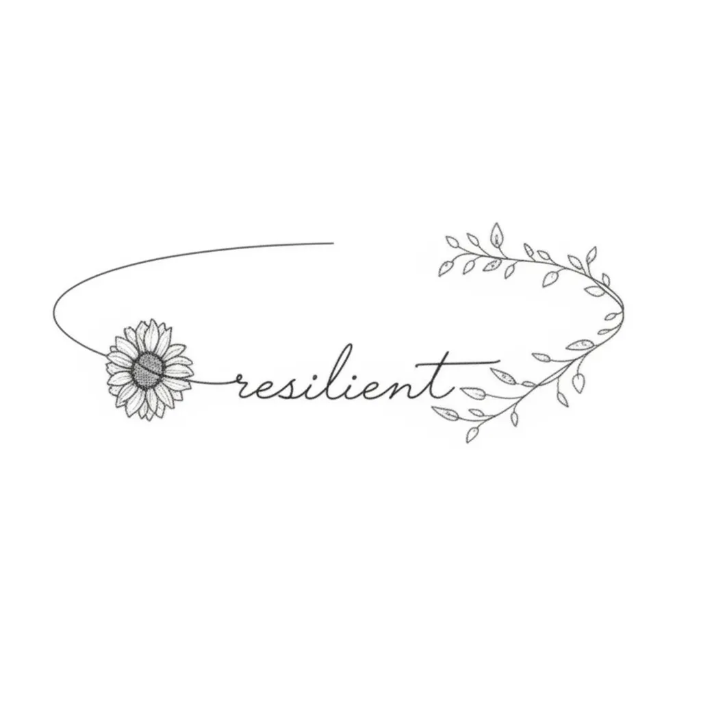 Resilient Sunflower Ankle Tattoo: Fine Line Floral Design Resilient Sunflower Ankle Tattoo: Fine Line Floral Design