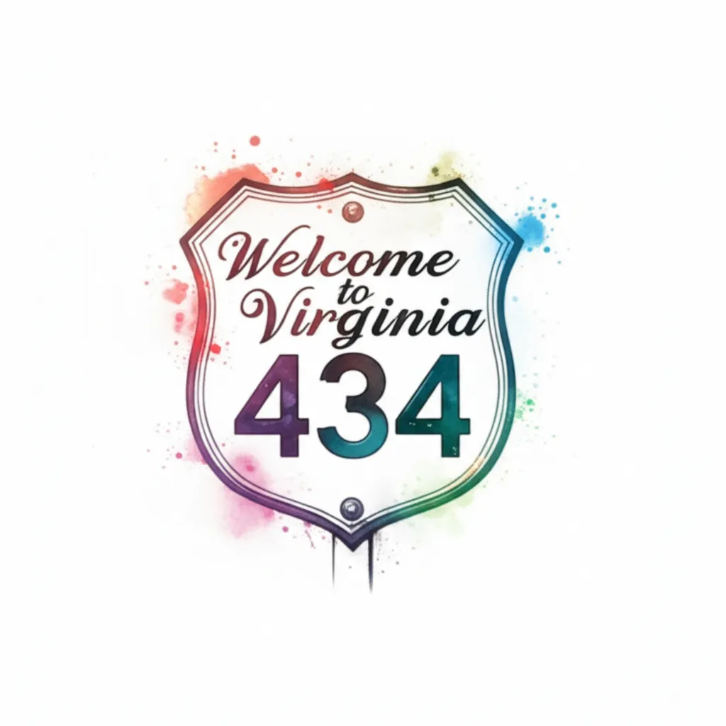 Welcome to Virginia 434 Watercolor Tattoo Design