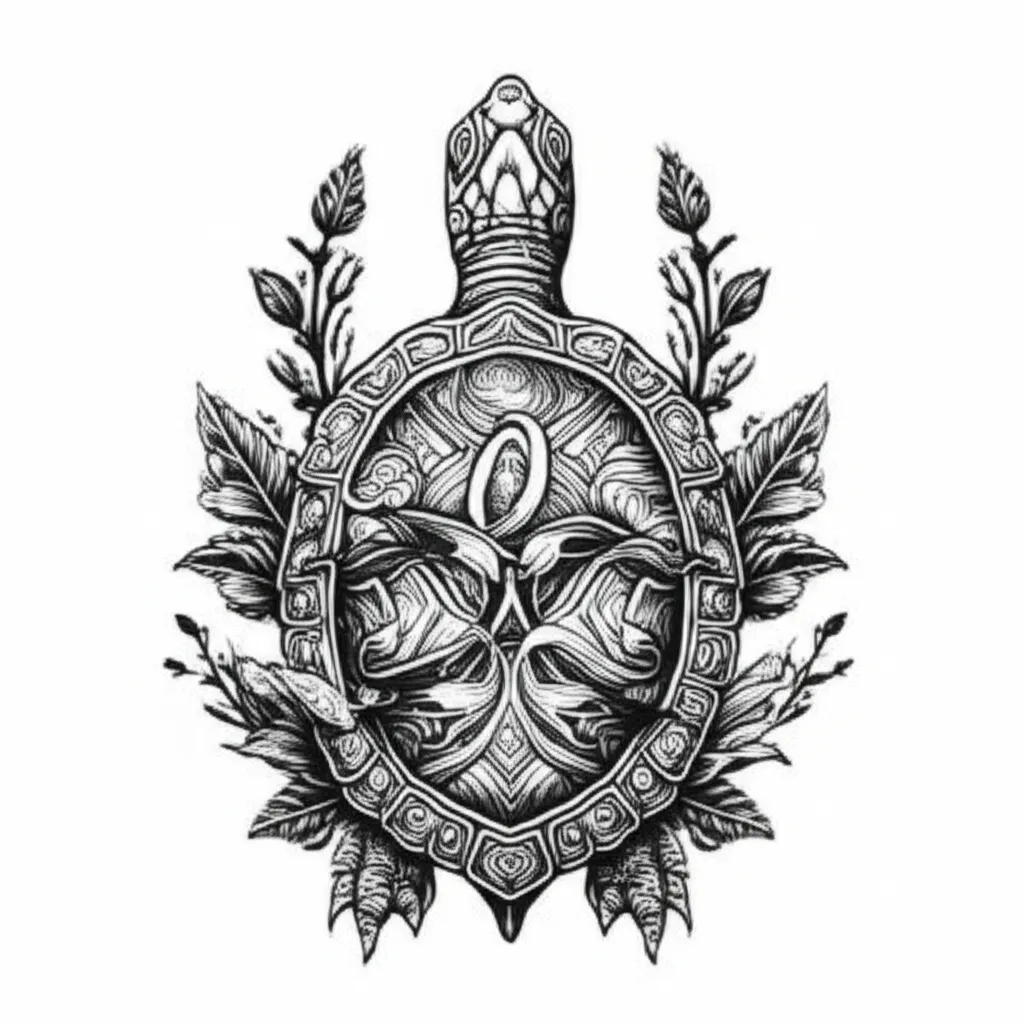 Gothic Turtle Tattoo with Flowers: Unique Design & Meaning