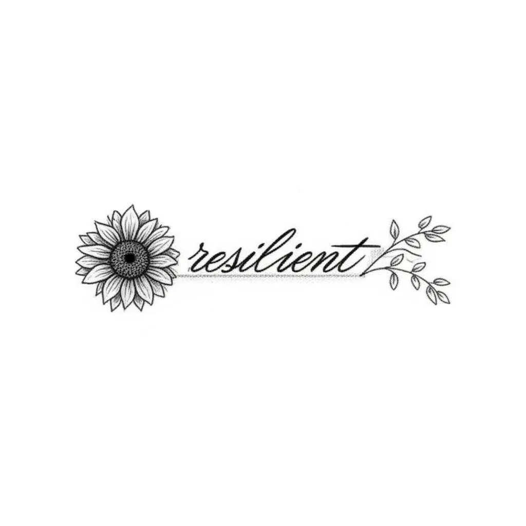 Resilient Sunflower Ankle Tattoo: Fine Line Floral Design Resilient Sunflower Ankle Tattoo: Fine Line Floral Design