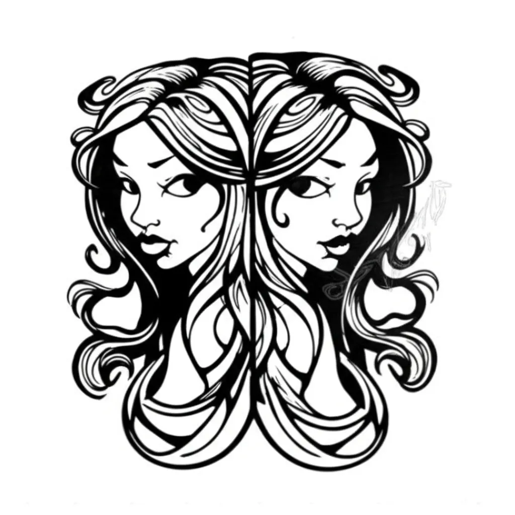 Gemini Women Graffiti Tattoo Design Gemini Women Graffiti Tattoo Design