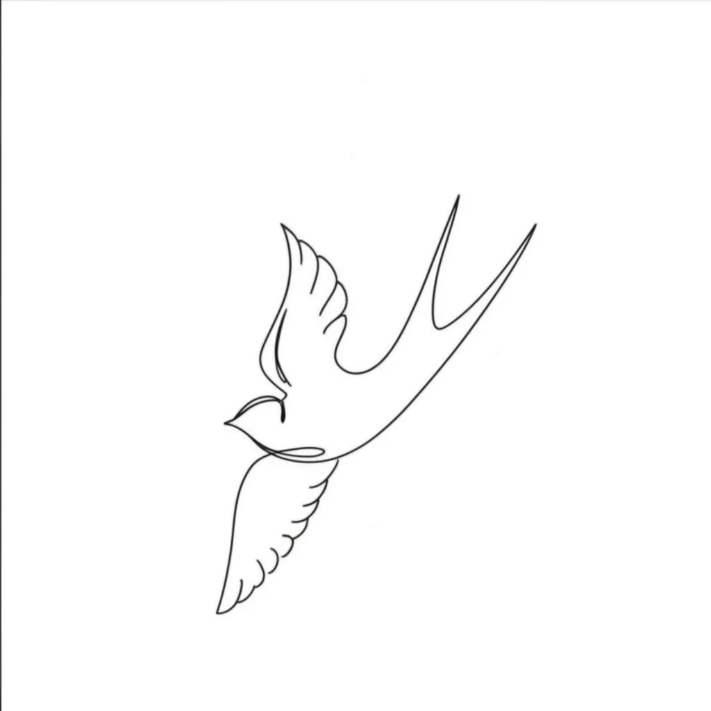 Minimalist Flying Swallow Tattoo Design Minimalist Flying Swallow Tattoo Design