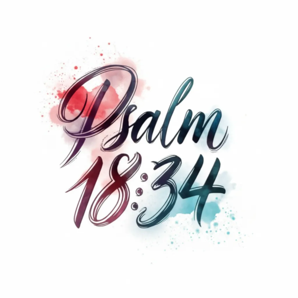 Psalm 18:34 Watercolor Script Tattoo Design Psalm 18:34 Watercolor Script Tattoo Design