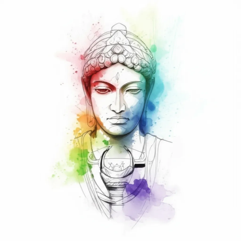 Watercolor Buddha Tattoo Design: Skill and Spirituality