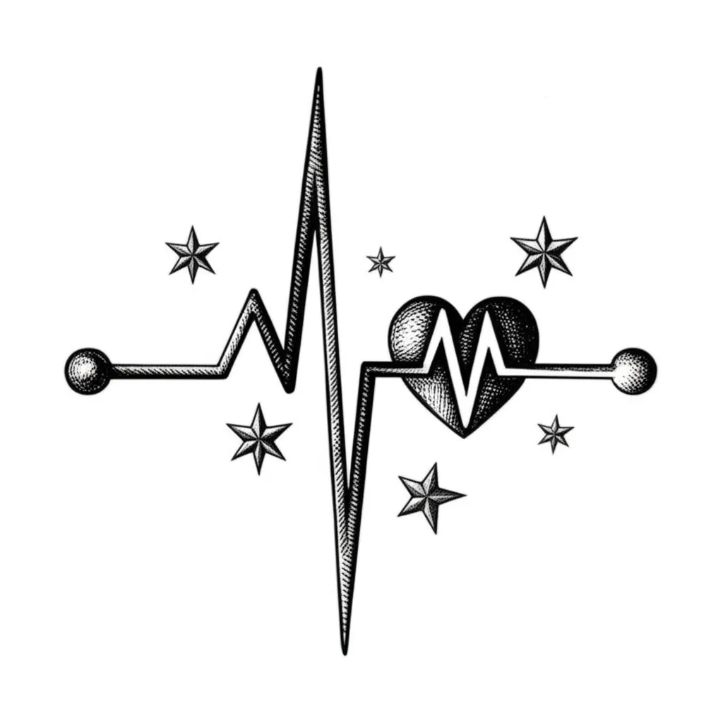 Stars, Heartbeat & Aries Sign Tattoo: A Tribute to Kevin Stars, Heartbeat & Aries Sign Tattoo: A Tribute to Kevin
