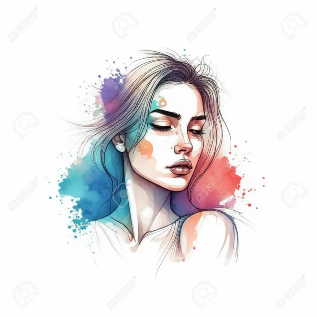 Watercolor Woman Tattoo: Divorce & Self-Love Symbol