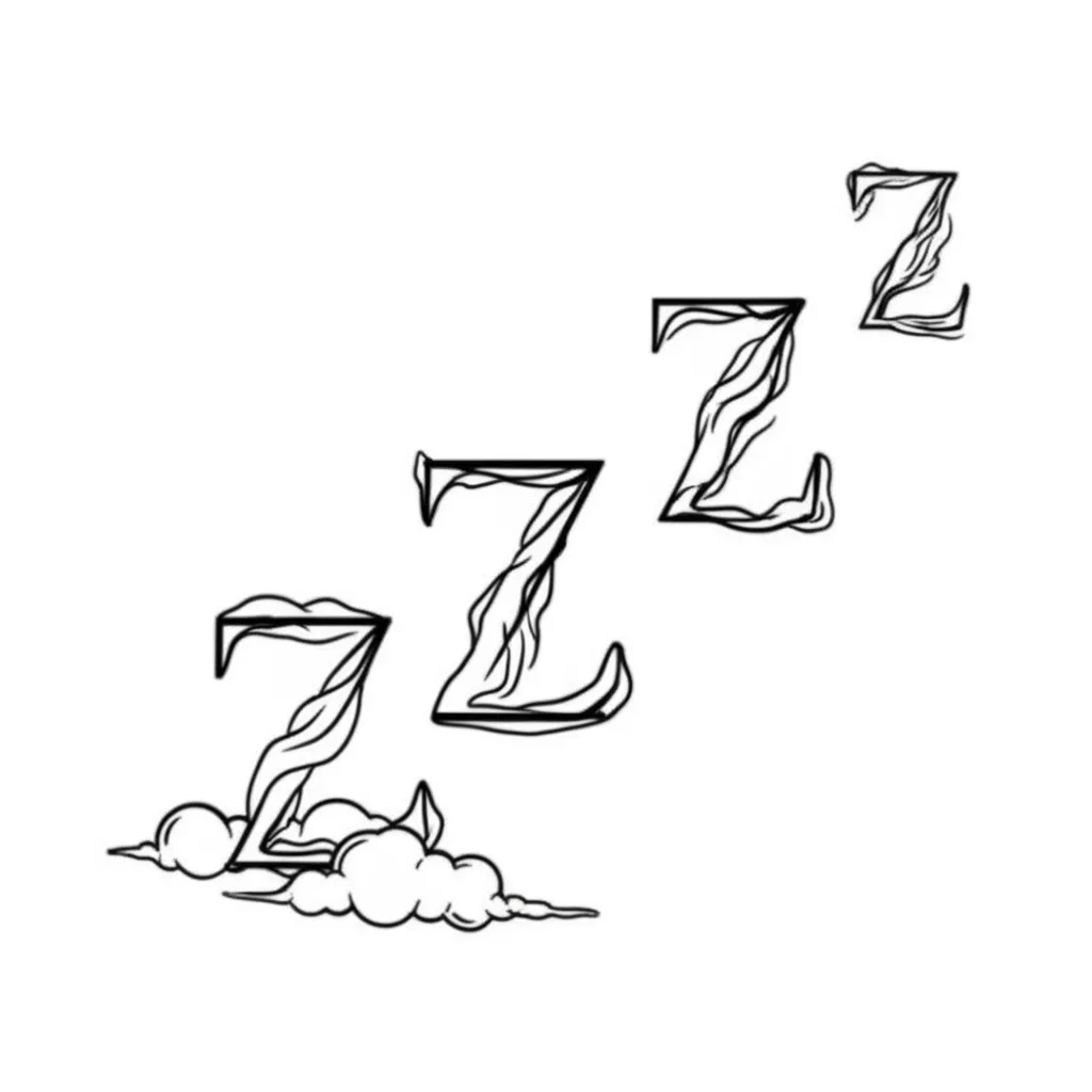 Minimalist Sleeping Z's Weed Cloud Tattoo Idea