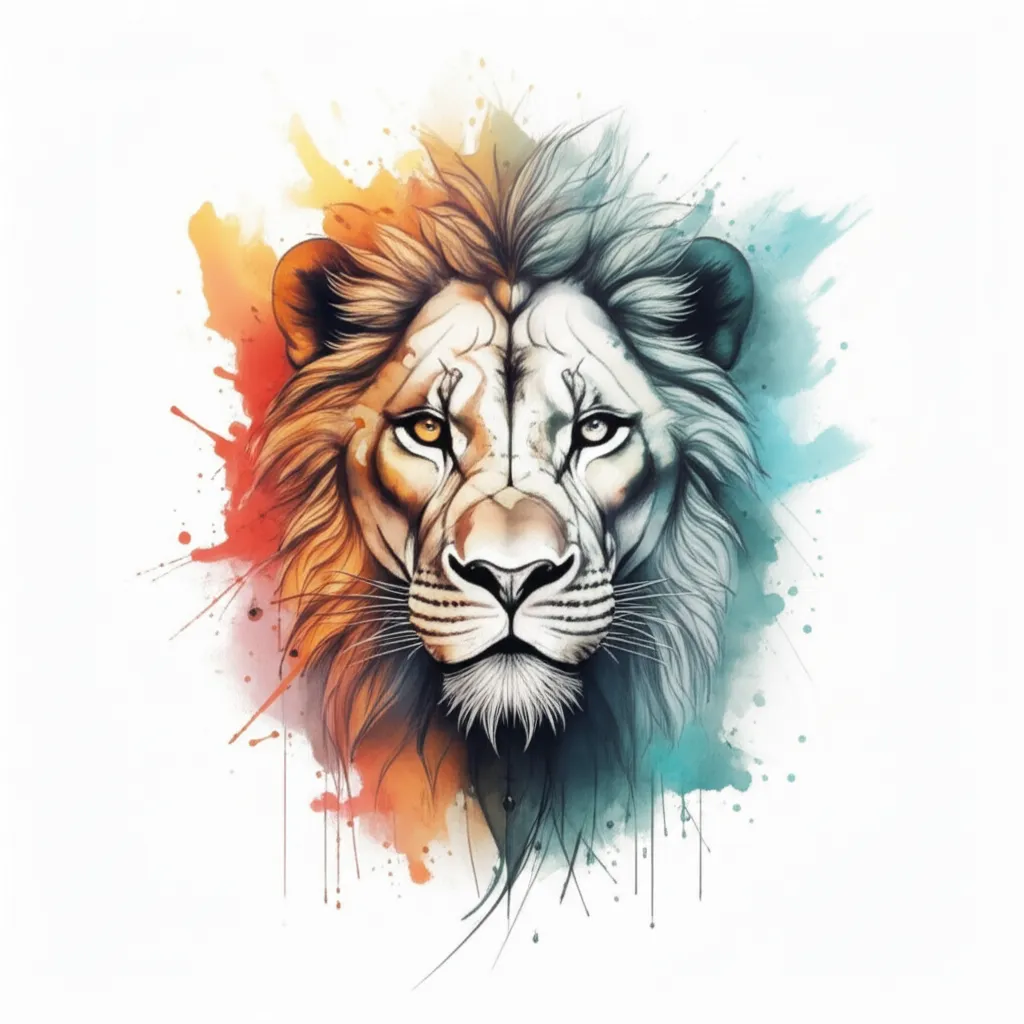 Watercolor Lion Skull Tattoo Design: Unique & Meaningful Art Watercolor Lion Skull Tattoo Design: Unique & Meaningful Art