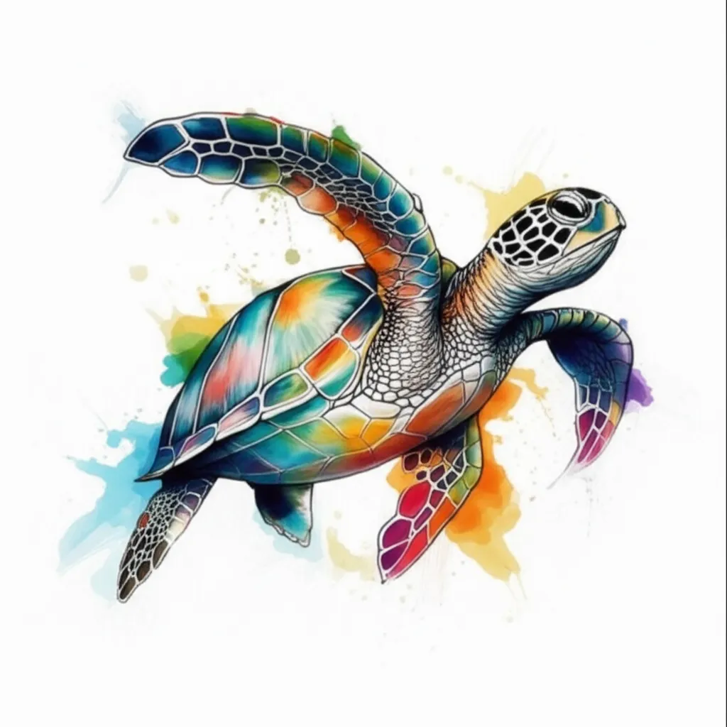 Watercolor Turtle Tattoo: Sea Creature Ink Inspiration Watercolor Turtle Tattoo: Sea Creature Ink Inspiration