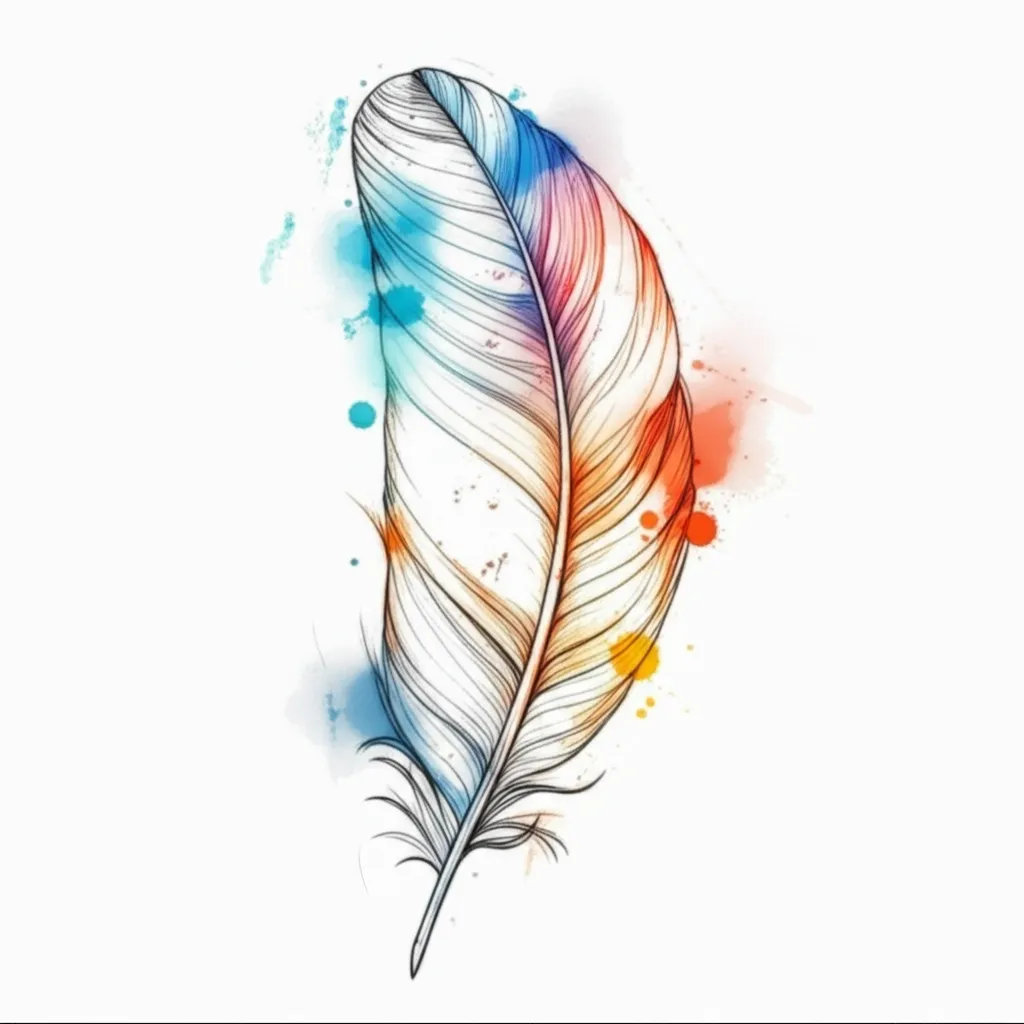 Watercolor Feather Tattoo Design: Meaning & Inspiration