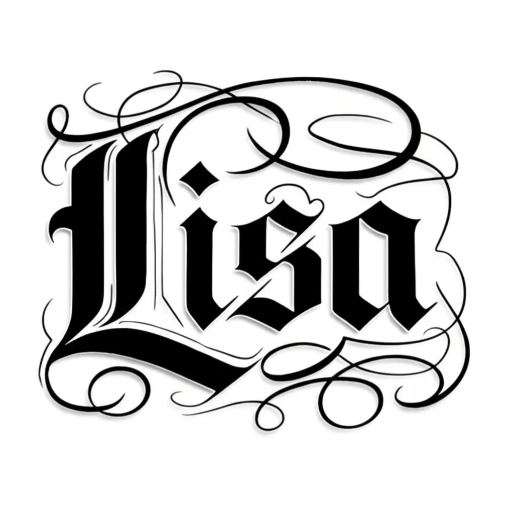 Lisa Gothic Name Tattoo Design - Unique and Stylish Ink