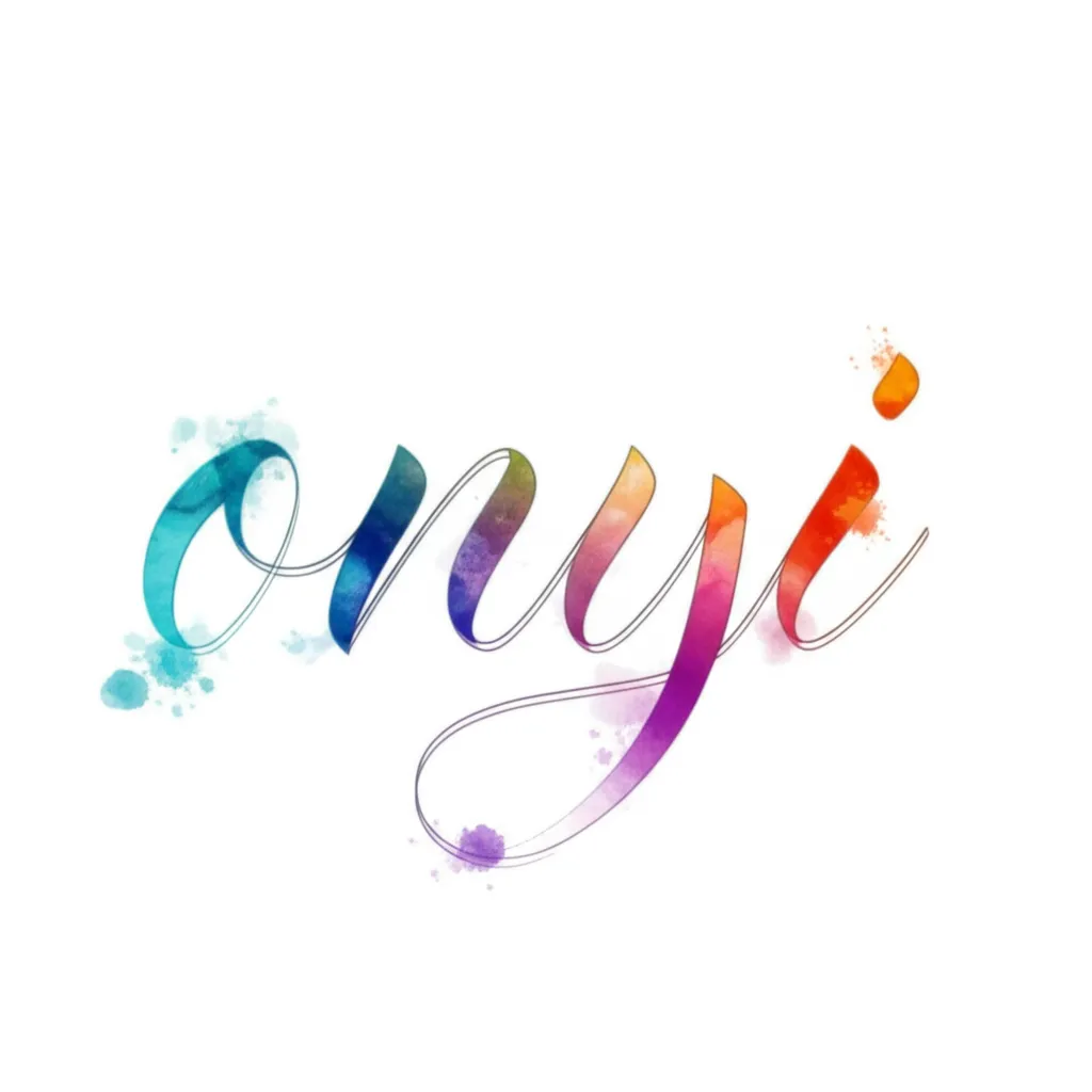 Watercolor 'Onyi' Name Tattoo Design