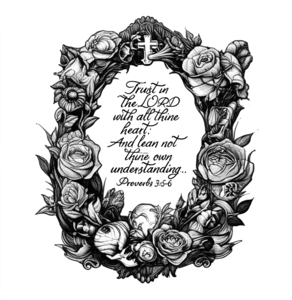 Proverbs 3:5-6 Illustrative Tattoo Design: Trust in the Lord Proverbs 3:5-6 Illustrative Tattoo Design: Trust in the Lord