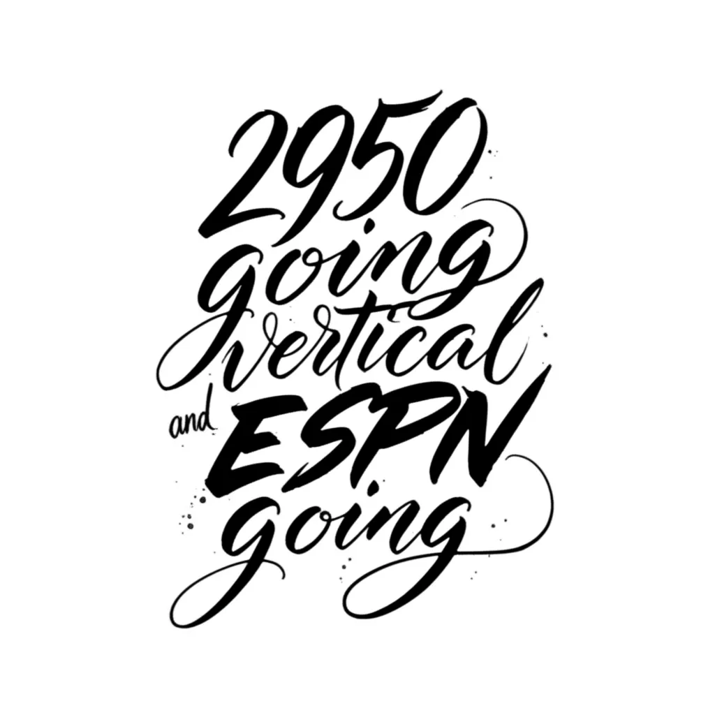 2950 Vertical ESPN Horizontal Calligraphy Tattoo Design