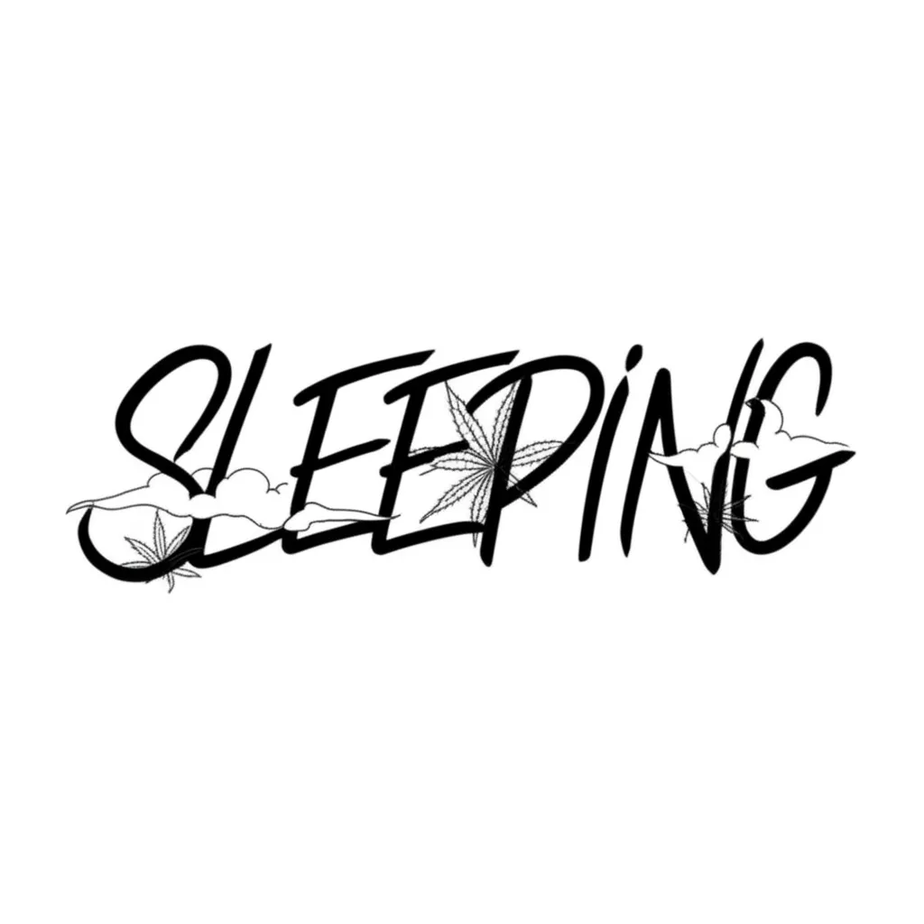 Sleeping Weed Leaf Graffiti Tattoo Idea