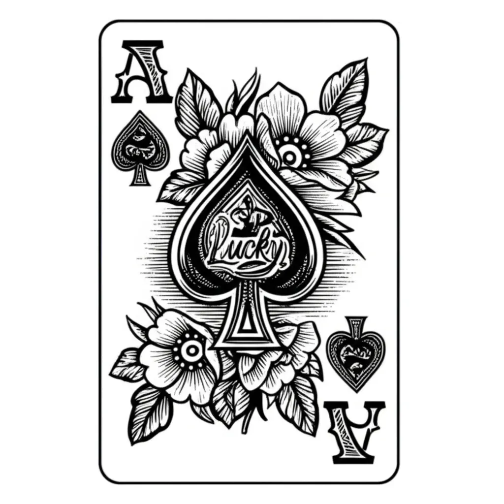Lucky Ace of Spades Blackwork Tattoo Design Lucky Ace of Spades Blackwork Tattoo Design