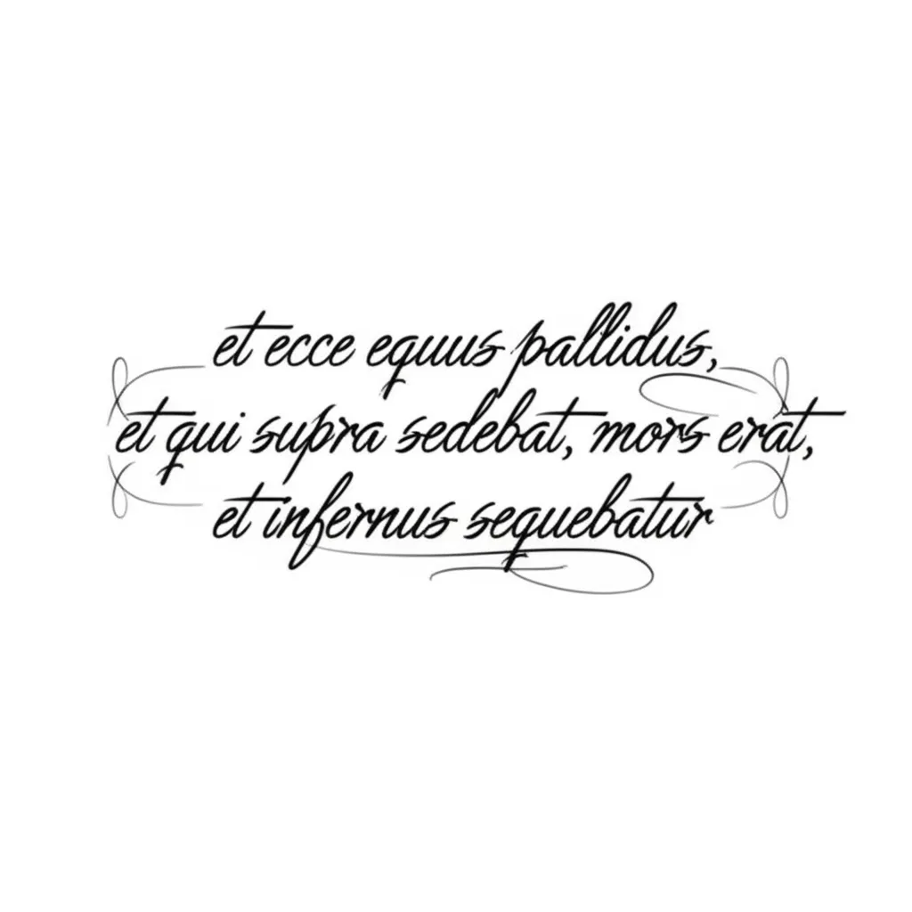 Et Ecce Equus Pallidus Minimalist Script Tattoo Design