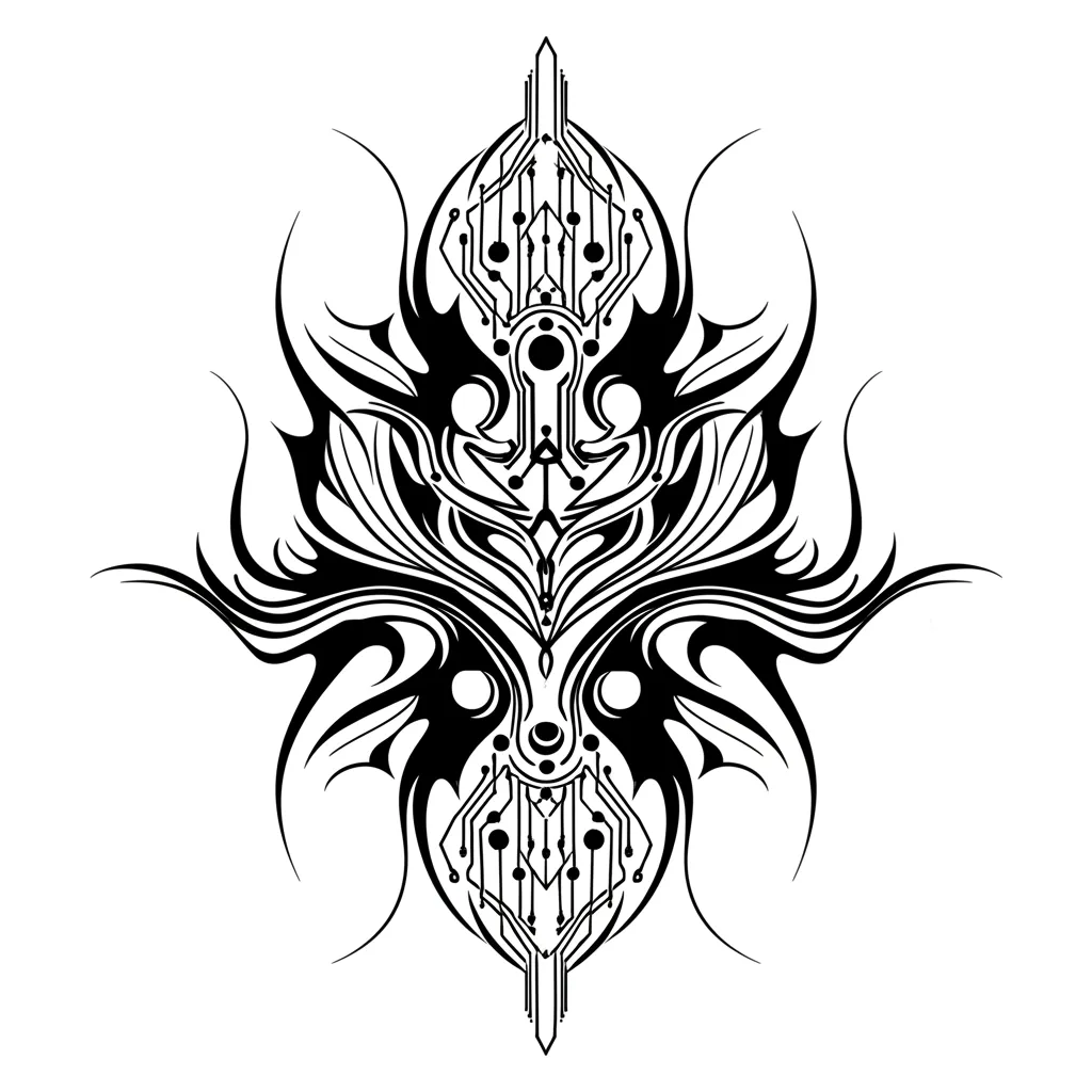 Cybersigilism Tribal Tattoo Design - Unique & Modern Art