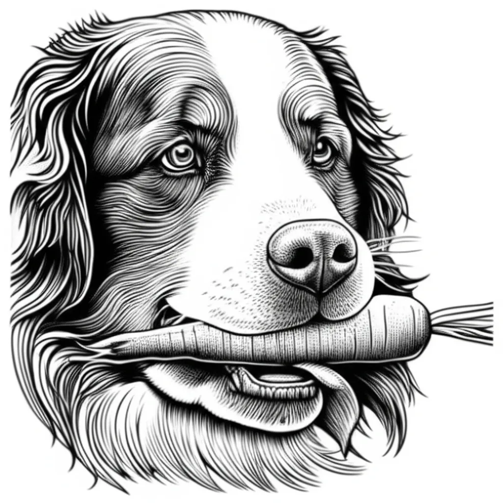 Gothic Bernese Mountain Dog Tattoo with Carrot