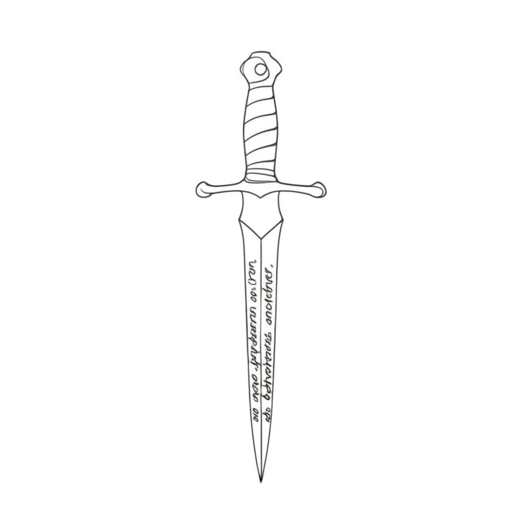 Minimalist Dagger Tattoo with Scripture: Iron Sharpens Iron Minimalist Dagger Tattoo with Scripture: Iron Sharpens Iron