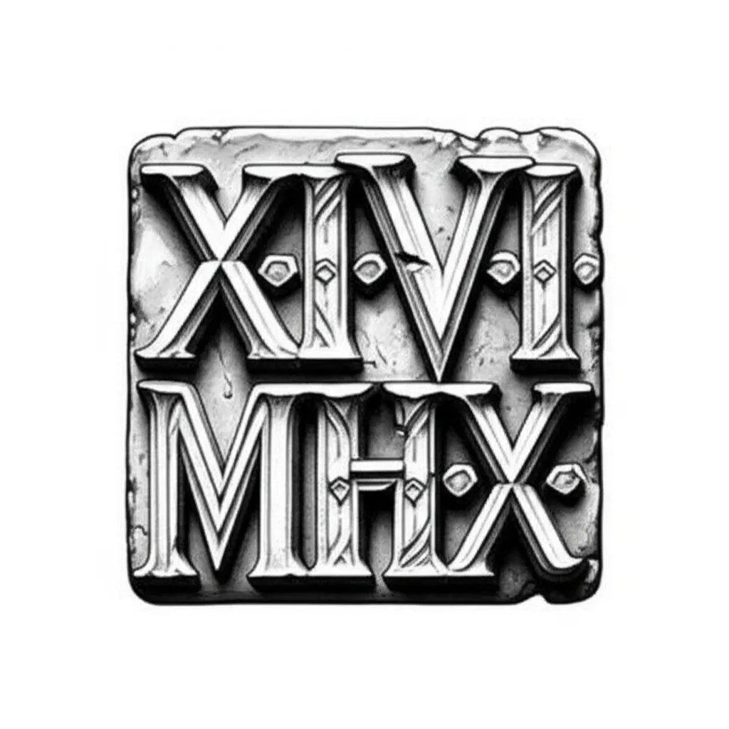 XI-XI-MMXIV Stone Gothic Tattoo Design
