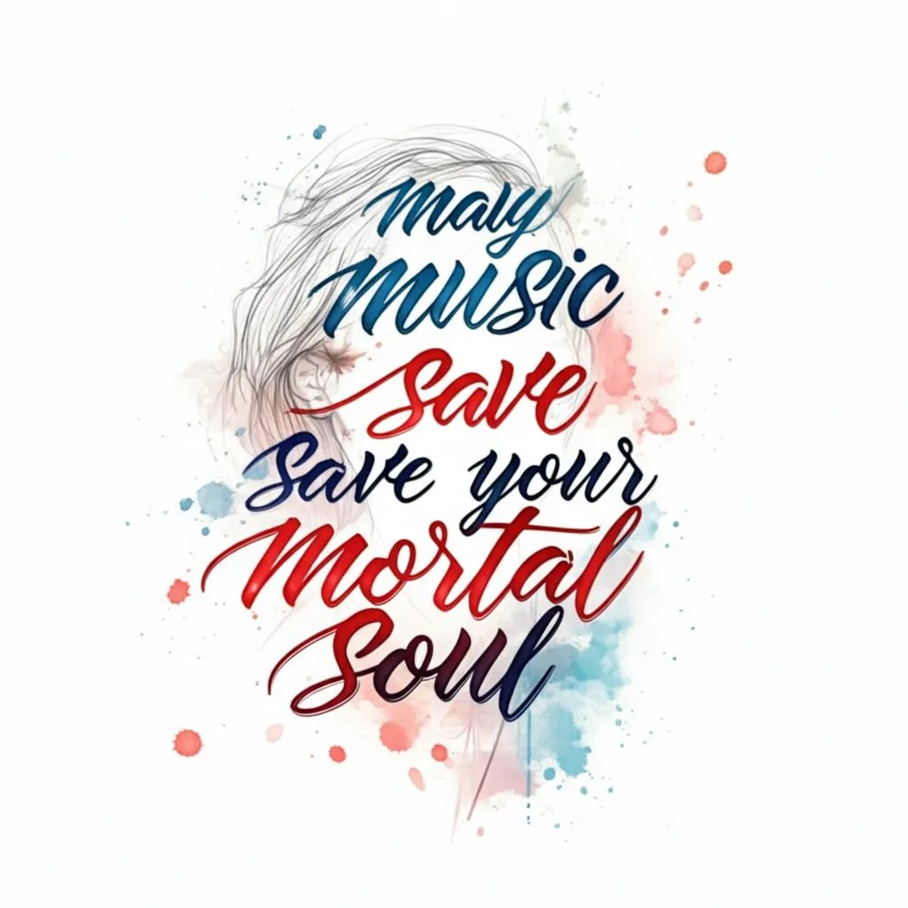 May Music Save Your Mortal Soul Watercolor Tattoo Design