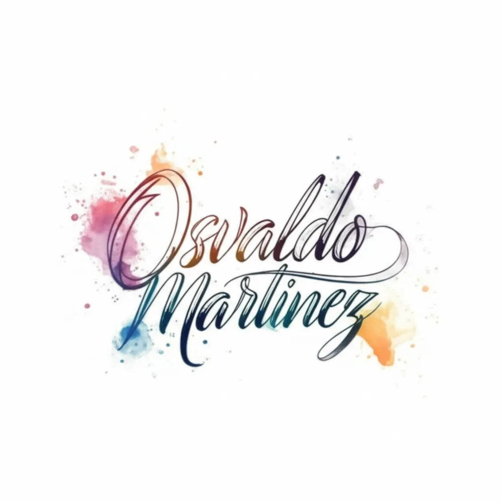 Osvaldo Martinez Watercolor Name Tattoo on Neck Osvaldo Martinez Watercolor Name Tattoo on Neck