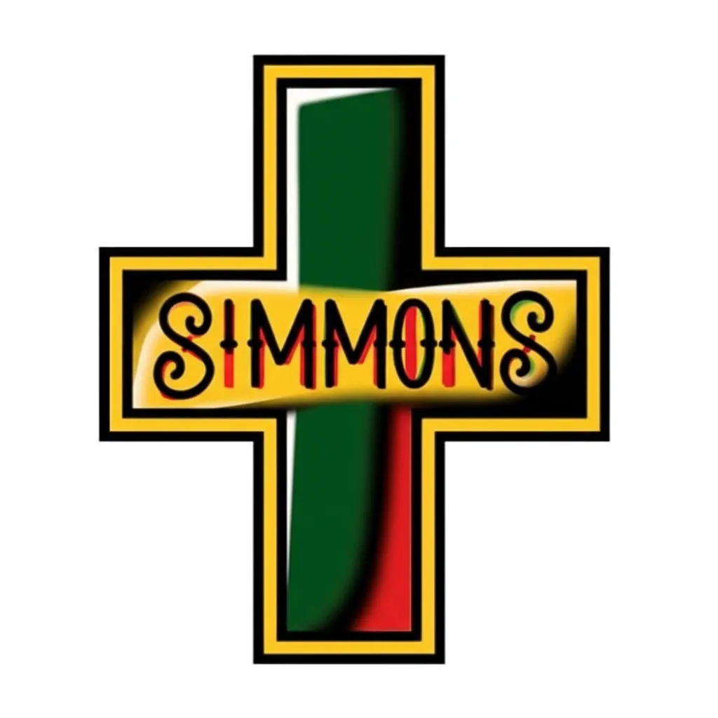 Old School Cross Tattoo with Simmons Name