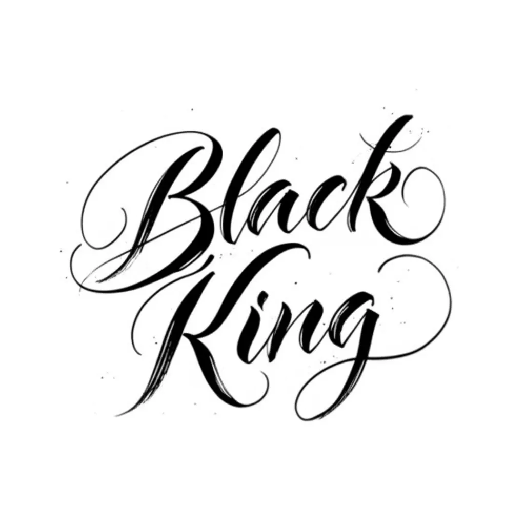 Black King Calligraphy Tattoo Design