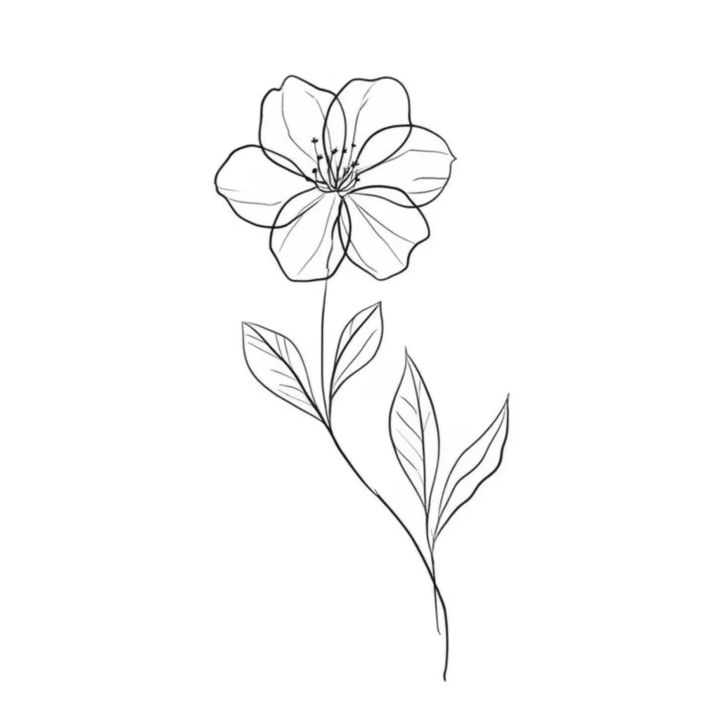 Minimalist 5 Petal Flower Tattoo Design Minimalist 5 Petal Flower Tattoo Design