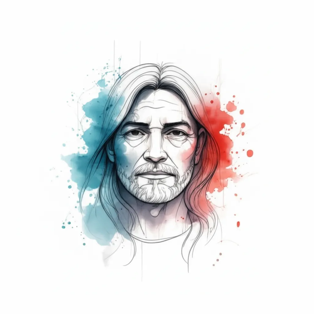 Watercolor Jesus Tattoo: A Blessing in Ink Watercolor Jesus Tattoo: A Blessing in Ink